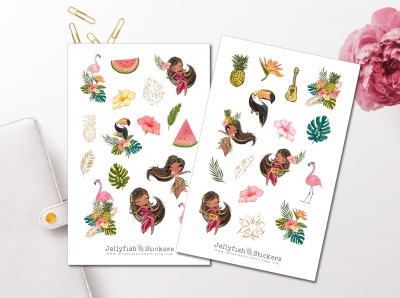 Tropical Girls Sticker Set - Kopie